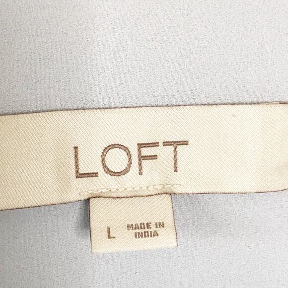 Loft Large Top Blue Ruffle Sleeve Button Front Blouse Ligt Blue - Picture 5 of 5